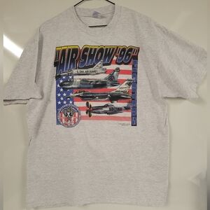 Vintage 1996 Air Show T-Shirt XL USA Made Military Aviation Air Guard.
